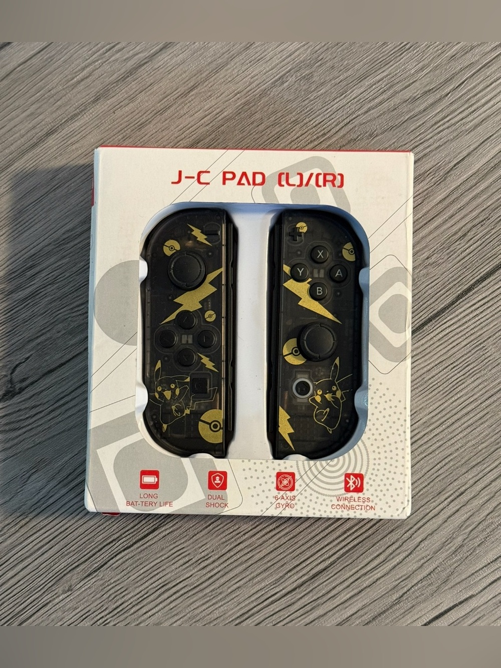 Wireless J-C PAD (L)/(R) Controller for Nintendo Switch, Pikachu Black and Gold